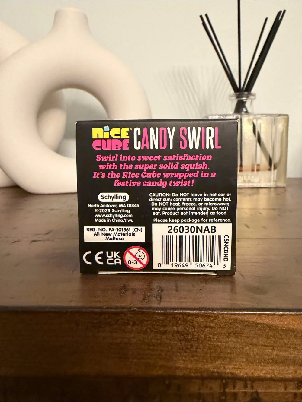 Nee Doh Nice Cube Candy Swirl Super Solid Squish - Pink
